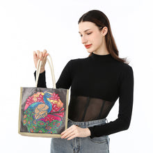 Load image into Gallery viewer, Peacock Diamond Painting Handbag DIY Linen Shopping Tote Bag (AA1040)