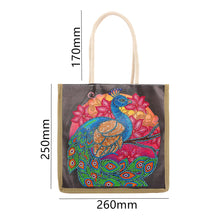 Load image into Gallery viewer, Peacock Diamond Painting Handbag DIY Linen Shopping Tote Bag (AA1040)