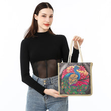 Load image into Gallery viewer, Peacock Diamond Painting Handbag DIY Linen Shopping Tote Bag (AA1040)