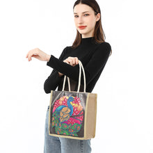 Load image into Gallery viewer, Peacock Diamond Painting Handbag DIY Linen Shopping Tote Bag (AA1040)