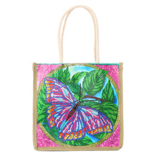 Load image into Gallery viewer, Butterfly Diamond Painting Handbag DIY Linen Shopping Tote Bag (AA1041)