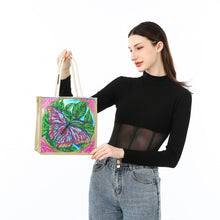Load image into Gallery viewer, Butterfly Diamond Painting Handbag DIY Linen Shopping Tote Bag (AA1041)
