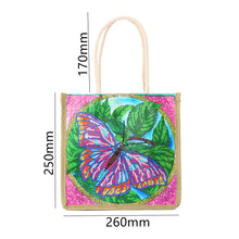 Load image into Gallery viewer, Butterfly Diamond Painting Handbag DIY Linen Shopping Tote Bag (AA1041)
