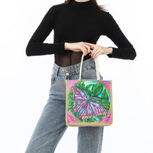 Load image into Gallery viewer, Butterfly Diamond Painting Handbag DIY Linen Shopping Tote Bag (AA1041)