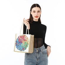 Load image into Gallery viewer, Mandala Diamond Painting Handbag DIY Linen Shopping Tote Bag (AA1042)
