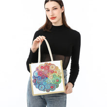 Load image into Gallery viewer, Mandala Diamond Painting Handbag DIY Linen Shopping Tote Bag (AA1042)