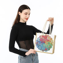 Load image into Gallery viewer, Mandala Diamond Painting Handbag DIY Linen Shopping Tote Bag (AA1042)