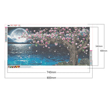 Load image into Gallery viewer, Diamond Painting - Full Round - Peach blossoms under the moon (80*40CM)
