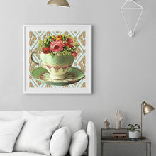 Load image into Gallery viewer, Diamond Painting - Full Round - tea set bouquet (30*30CM)