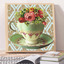 Load image into Gallery viewer, Diamond Painting - Full Round - tea set bouquet (30*30CM)