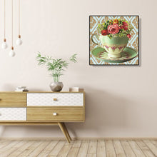 Load image into Gallery viewer, Diamond Painting - Full Round - tea set bouquet (30*30CM)