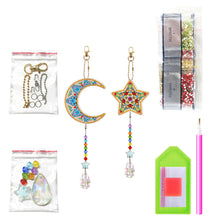 Load image into Gallery viewer, 2pcs 5D Diamond Painting Moon Star Pendant Bag Keychain Jewelry (SMDZ206)