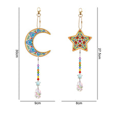 Load image into Gallery viewer, 2pcs 5D Diamond Painting Moon Star Pendant Bag Keychain Jewelry (SMDZ206)