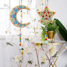 Load image into Gallery viewer, 2pcs 5D Diamond Painting Moon Star Pendant Bag Keychain Jewelry (SMDZ206)