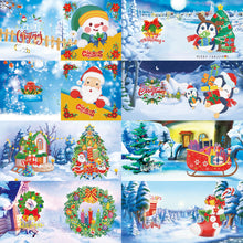 Load image into Gallery viewer, 8pcs DIY Diamond Painting Greeting Cards Christmas Postcards (HKDZ09)