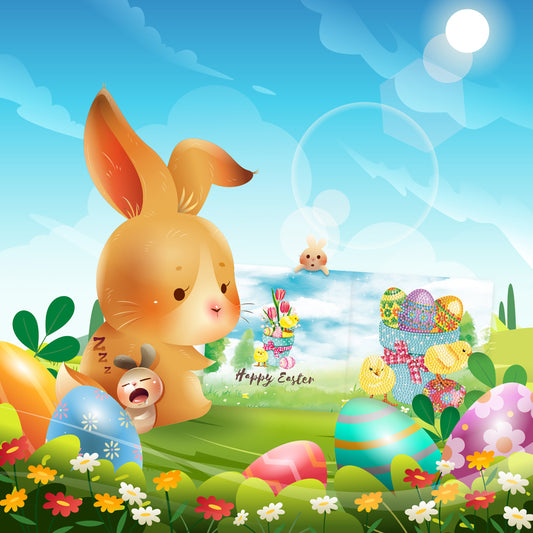 8pcs DIY Diamond Painting Greeting Cards Easter Mosaic Postcards (HKDZ16)
