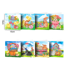 Load image into Gallery viewer, 8pcs DIY Diamond Painting Greeting Cards Easter Mosaic Postcards (HKDZ16)