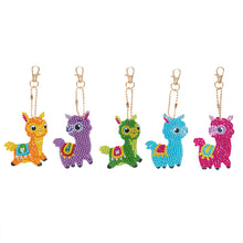 Load image into Gallery viewer, 5pcs/set DIY Diamond Painting Keychain Animal Car Hanging Pendant (AA1048)
