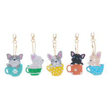 Load image into Gallery viewer, 5pcs/set DIY Diamond Painting Keychain Pet Dog Car Hanging Pendant (AA1050)