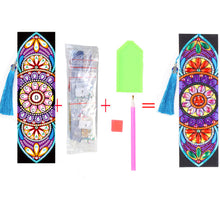 Load image into Gallery viewer, DIY Diamond Painting Leather Bookmark Mandala Tassel Book Marks Craft Art