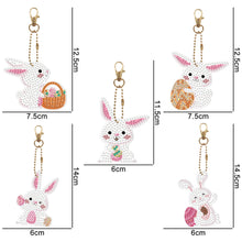 Load image into Gallery viewer, 5pcs Diamond Painting Keyring Kits DIY Rabbit Keychain Bag Pendant (YSK095)