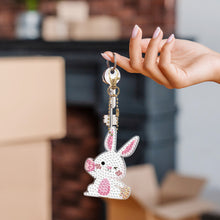 Load image into Gallery viewer, 5pcs Diamond Painting Keyring Kits DIY Rabbit Keychain Bag Pendant (YSK095)