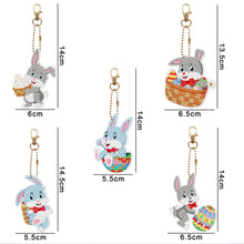Load image into Gallery viewer, 5pcs Diamond Painting Keyring Kits DIY Rabbit Keychain Bag Pendant (YSK098)