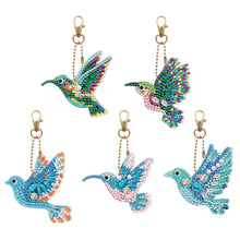Load image into Gallery viewer, 5pcs Diamond Painting Keyring Kit DIY Hummingbird Keychain Pendant (YSK100)
