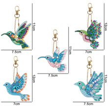 Load image into Gallery viewer, 5pcs Diamond Painting Keyring Kit DIY Hummingbird Keychain Pendant (YSK100)