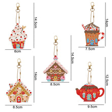 Load image into Gallery viewer, 5pcs Diamond Painting Keyring Kits DIY Cake House Keychain Pendant (YSK106)