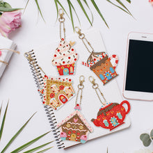 Load image into Gallery viewer, 5pcs Diamond Painting Keyring Kits DIY Cake House Keychain Pendant (YSK106)