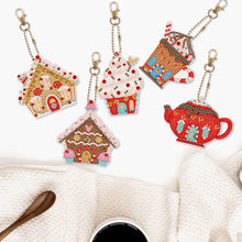 Load image into Gallery viewer, 5pcs Diamond Painting Keyring Kits DIY Cake House Keychain Pendant (YSK106)
