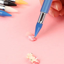 Load image into Gallery viewer, Dual Heads Gem Picking Point Drill Pen Diamond Painting Wax Pencil (Blue)
