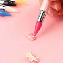 Load image into Gallery viewer, Dual Heads Gem Picking Point Drill Pen Diamond Painting Wax Pencil (Pink)