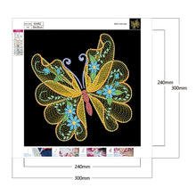 Load image into Gallery viewer, Diamond Painting - Partial Special Shaped - Butterfly (30*30CM)