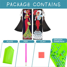 Load image into Gallery viewer, 2pcs DIY Diamond Painting Leather Bookmark Lady Mosaic Craft Handmade Art