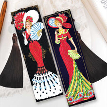 Load image into Gallery viewer, 2pcs DIY Diamond Painting Leather Bookmark Lady Mosaic Craft Handmade Art