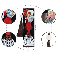 Load image into Gallery viewer, 2pcs DIY Diamond Painting Leather Bookmark Lady Mosaic Craft Handmade Art