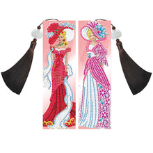 Load image into Gallery viewer, 2pcs DIY Diamond Painting Leather Bookmark Lady Mosaic Craft Handmade Art
