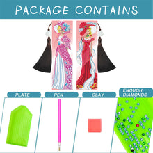 Load image into Gallery viewer, 2pcs DIY Diamond Painting Leather Bookmark Lady Mosaic Craft Handmade Art