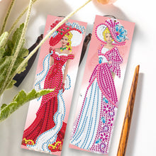 Load image into Gallery viewer, 2pcs DIY Diamond Painting Leather Bookmark Lady Mosaic Craft Handmade Art