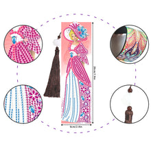 Load image into Gallery viewer, 2pcs DIY Diamond Painting Leather Bookmark Lady Mosaic Craft Handmade Art