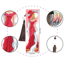 Load image into Gallery viewer, 2pcs DIY Diamond Painting Leather Bookmark Lady Mosaic Craft Handmade Art