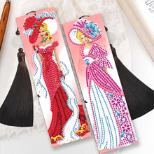 Load image into Gallery viewer, 2pcs DIY Diamond Painting Leather Bookmark Lady Mosaic Craft Handmade Art