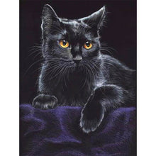 Load image into Gallery viewer, Diamond Painting - Full Round - black cat portrait (30*40CM)