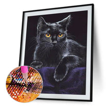 Load image into Gallery viewer, Diamond Painting - Full Round - black cat portrait (30*40CM)