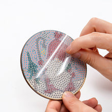 Load image into Gallery viewer, AA1080 (Wooden) DIY Diamond Coaster Christmas Style 6pcs Comes with Mat Stand