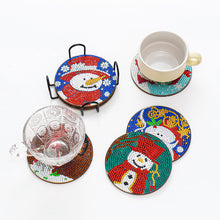 Load image into Gallery viewer, AA1080 (Wooden) DIY Diamond Coaster Christmas Style 6pcs Comes with Mat Stand