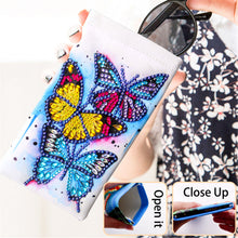 Load image into Gallery viewer, DIY Diamond Painting Glasses Storage Bags Waterproof Pouches (YD008) (Butterfly)