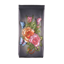 Load image into Gallery viewer, DIY Diamond Painting Glasses Storage Bags Waterproof (YD010) (Flower Butterfly)